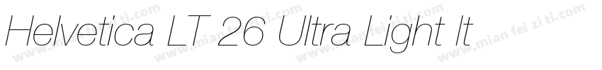 Helvetica LT 26 Ultra Light Italic字体转换